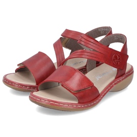 Sandales en cuir confortables Rieker W RKR685 rouge 16