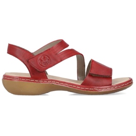 Sandales en cuir confortables Rieker W RKR685 rouge 22