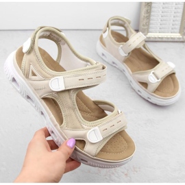 Sandales velcro confortables Rieker W RKR691 beige 2