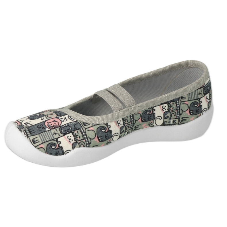 Chaussons enfants Befado, gris 116Y315, avec motifs chats 2