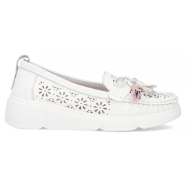 Filippo DP6705 / 25 mocassins en cuir blanche 2