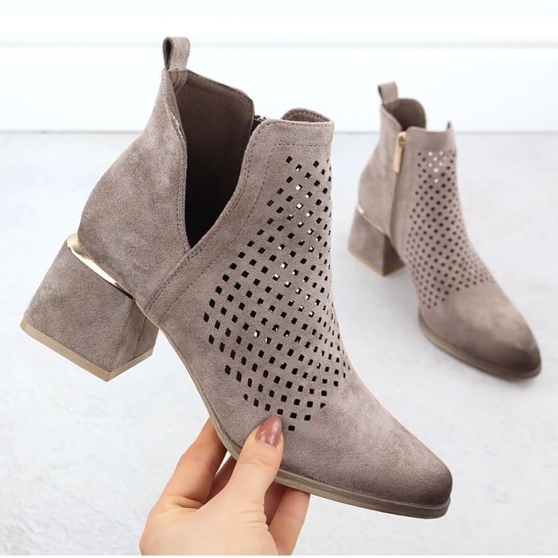 Talons hauts en daim féminins Grey Potocki SZ12356 gris 1