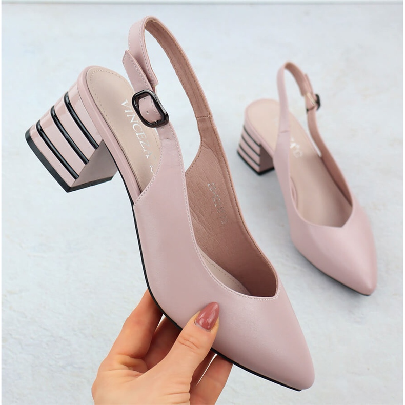 Pompes pour femmes sur un talon décoratif rose Vinceza 62217 1 Pompes pour femmes sur un talon décoratif rose Vinceza 62217 1