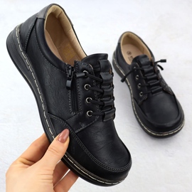 Chaussures pour femmes confortables noires unisoft 9018 le noir 1