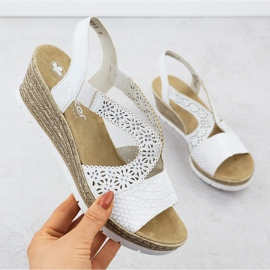 Sandales blanches Sandales Rieker Openwork Pattern 1