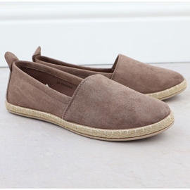 Espadrilles féminines a glissé le daim kaki potocki py16332 vert 2