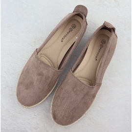Espadrilles féminines a glissé le daim kaki potocki py16332 vert 3