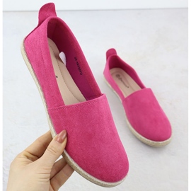 Espadrilles Slip pour femmes - en daim fuchsia Potocki Py16332 rose 1
