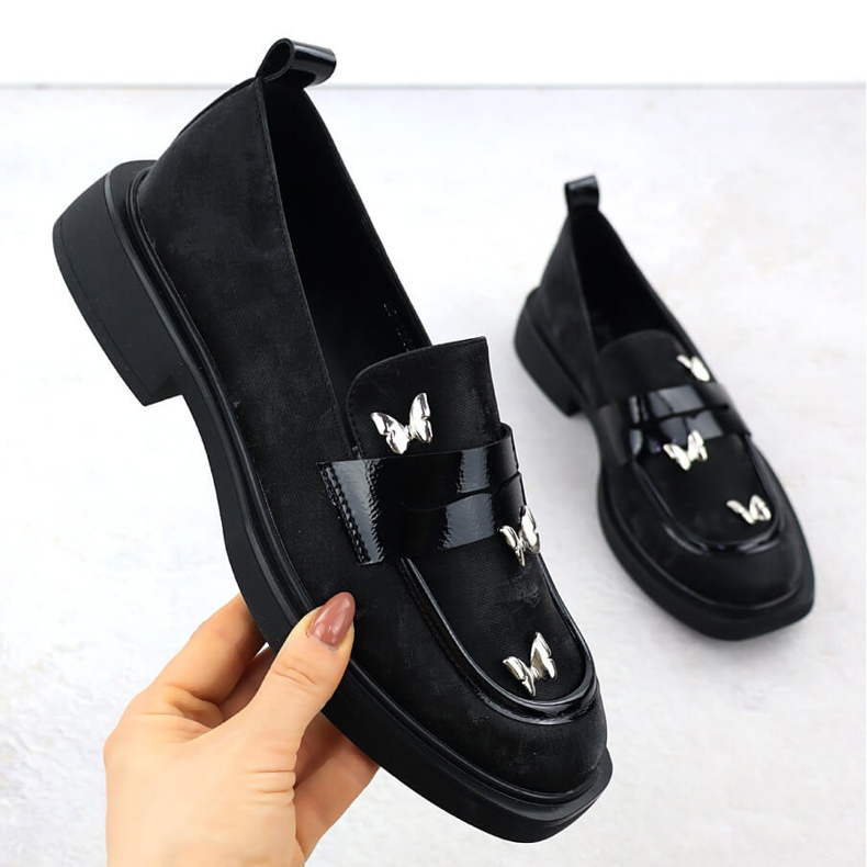 Chaussures féminines seigneurs avec papillons noirs Potocki SZ12650 1
