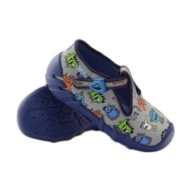 Chaussons garçons créatures Befado 110p308 gris bleu 3