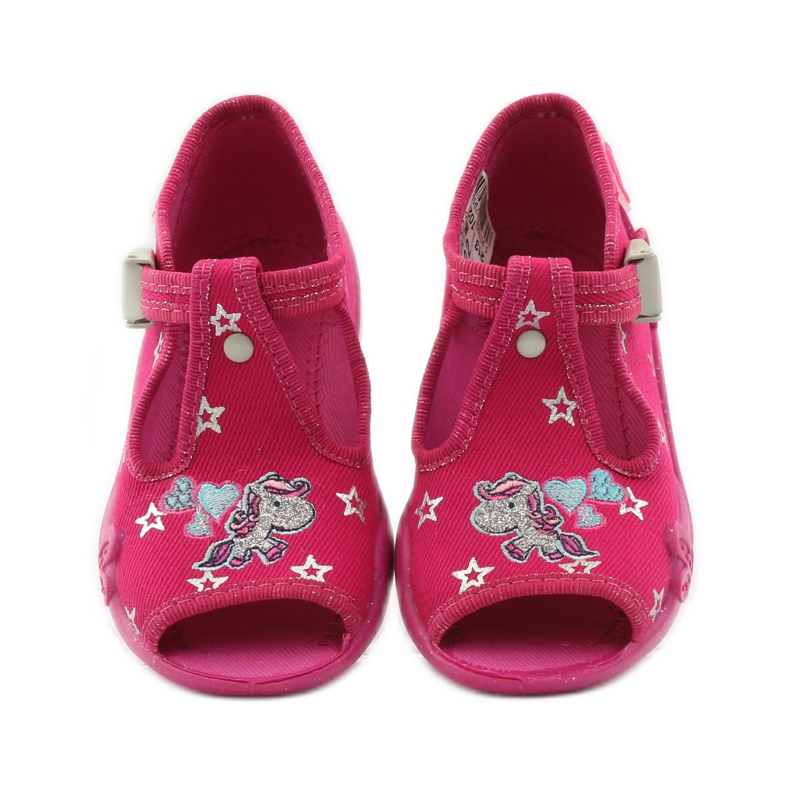 Befado chaussures pour enfants pantoufles 213p102 rose gris 4