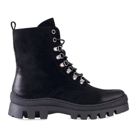 W. Potocki Vêtements de travail pour femmes en daim noir de Potocki 2