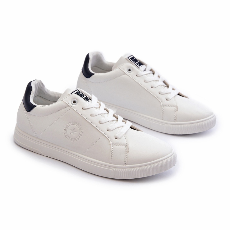 Baskets basses pour hommes en cuir écologique Big Star NN174282 blanc 4