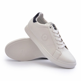 Baskets basses pour hommes en cuir écologique Big Star NN174282 blanc blanche 3 Baskets basses pour hommes en cuir écologique Big Star NN174282 blanc blanche 3
