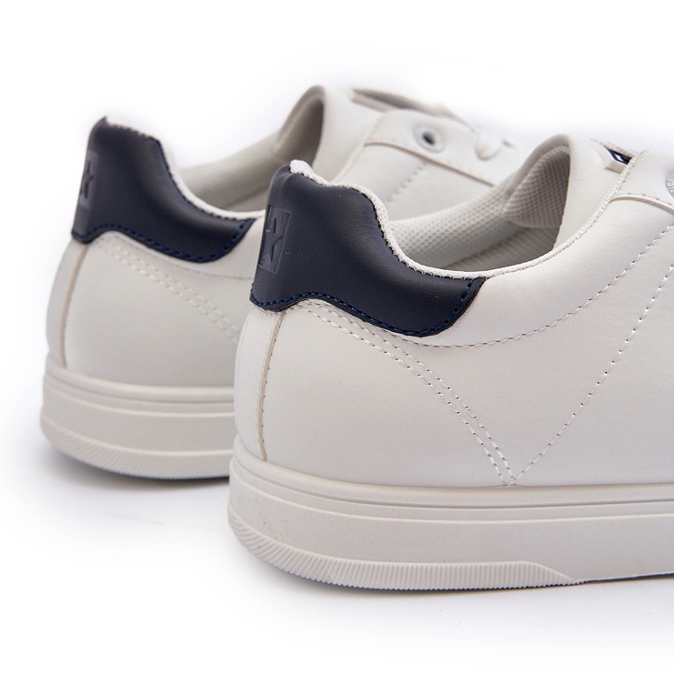 Baskets basses pour hommes en cuir écologique Big Star NN174282 blanc blanche 1 Baskets basses pour hommes en cuir écologique Big Star NN174282 blanc blanche 1