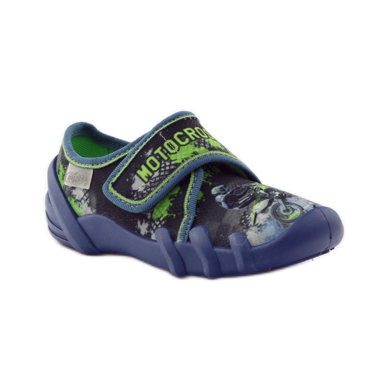 Chaussons garçon Befado 273y226 motocross bleu marin vert 1