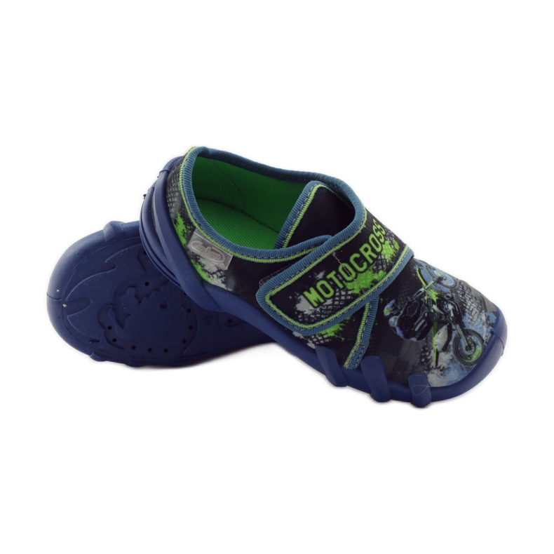 Chaussons garçon Befado 273y226 motocross bleu marine vert 3