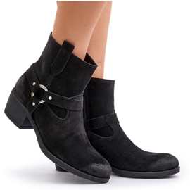 Talons hauts pour femmes isolées en cuir zazoo 60477 noir le noir 5