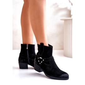 Talons hauts pour femmes isolées en cuir zazoo 60477 noir le noir 2