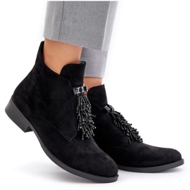 S.Barski Bottes de femmes isolées avec un ornement à fermeture éclair S. Barski Hy42-715 noir le noir 5