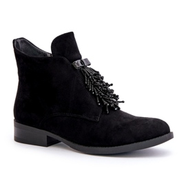 S.Barski Bottes de femmes isolées avec un ornement à fermeture éclair S. Barski Hy42-715 noir le noir 3