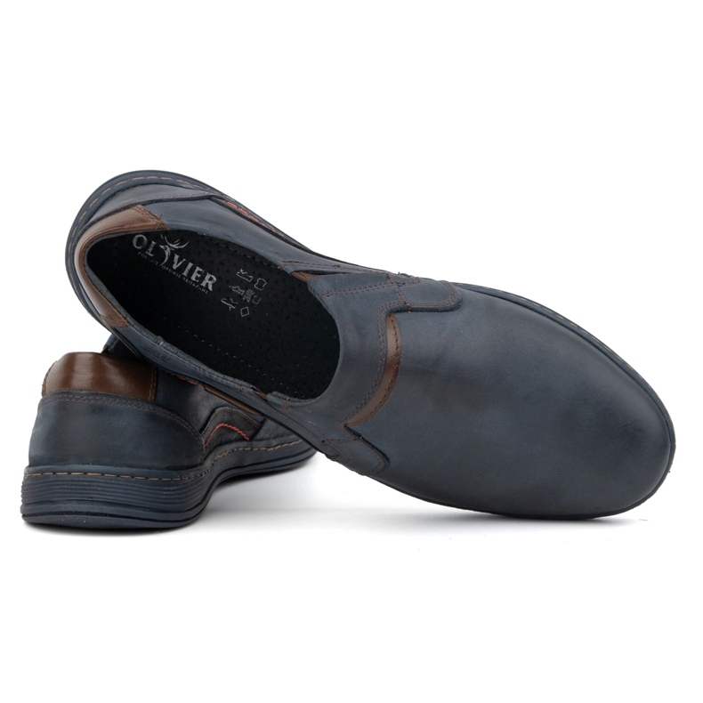 Olivier Mocassins homme cuir 520 bleu marine 3