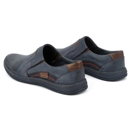 Olivier Mocassins homme cuir 520 bleu marine 4