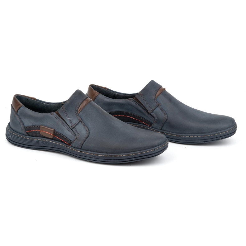 Olivier Mocassins homme cuir 520 bleu marine 2