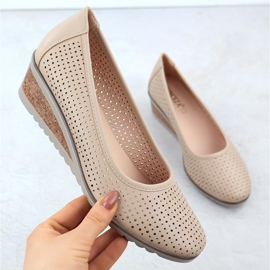 Pumps pour femmes chaussures ouvertes beige Vinceza 58461 1