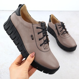 Chaussures en cuir pour femmes pour kaki helios 420 brun 1
