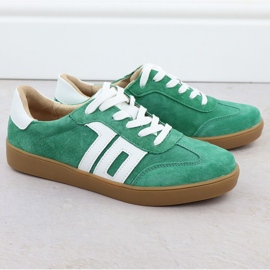 Chaussures de sport en cuir en daim vert Vinceza 79517 2
