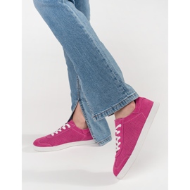 Goodin Baskets ouvertes roses en cuir naturel 1 Goodin Baskets ouvertes roses en cuir naturel 1