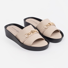 Goodin Volets pour femmes beige avec une chaîne 1