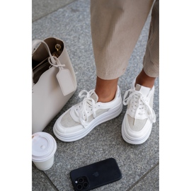 Baskets pour femmes avec un motif blanc blanche 3