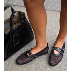Ballerines plates avec rayures noires le noir 10
