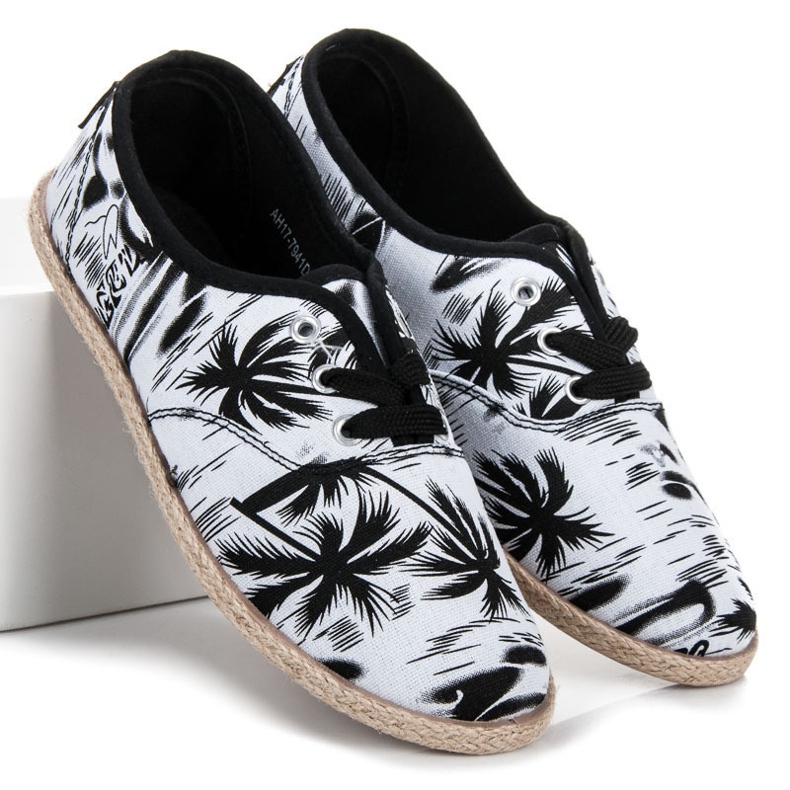 Mckeylor Baskets nouées NOIR &amp; BLANC blanche le noir 1