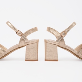 Goodin Sandales dorées brillantes sur le poteau d'or 1