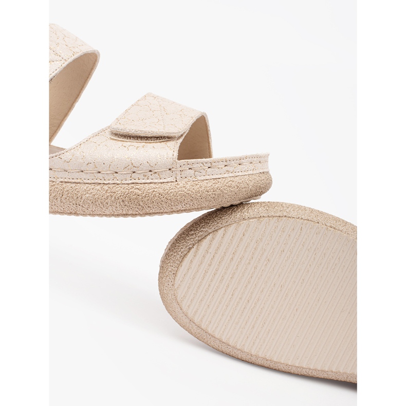 Goodin Sandales velcro féminines beige légères 1 Goodin Sandales velcro féminines beige légères 1