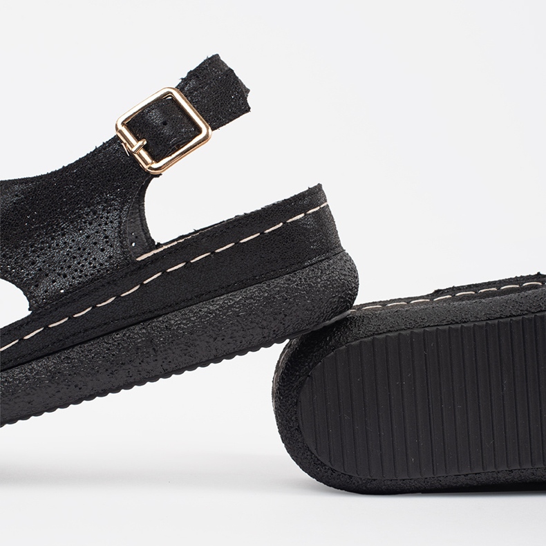 Goodin Sandales noires sur une plate-forme légère le noir 1