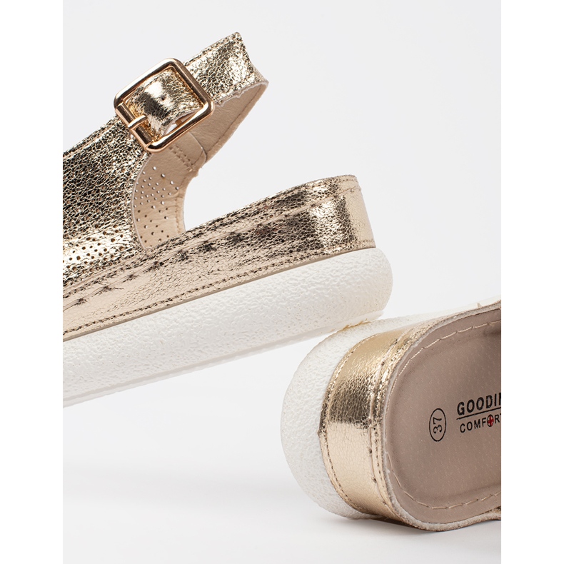 Goodin Sandales en or sur une plate-forme légère d'or 1