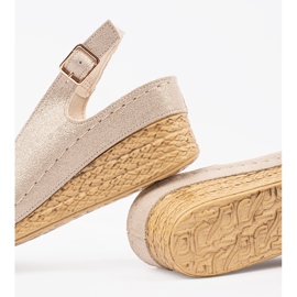 Goodin Sandales de coin beige légère avec boucle et ornement 1