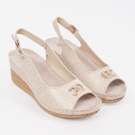 Goodin Sandales beige coin avec une boucle 1