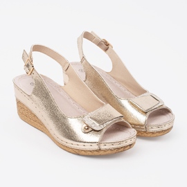 Goodin Sandales en or sur un coin bas d'or 1