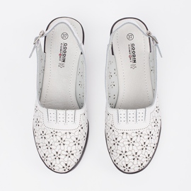 Goodin Sandales à thèmes basse peints blancs 2