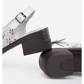 Goodin Sandales à thèmes basse peints blancs 1