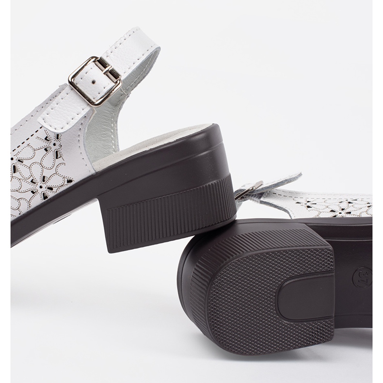 Goodin Sandales à thèmes basse peints blancs blanche 1