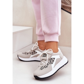 Sneakers pour femmes Sports Chaussures sur la plateforme Leopard et White et Beige 2