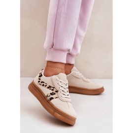 Baskets pour femmes sur la plate-forme Leopard Beige 2