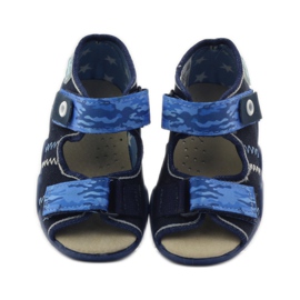 Sandales Befado 250p empiècement cuir bleu marine bleu 4