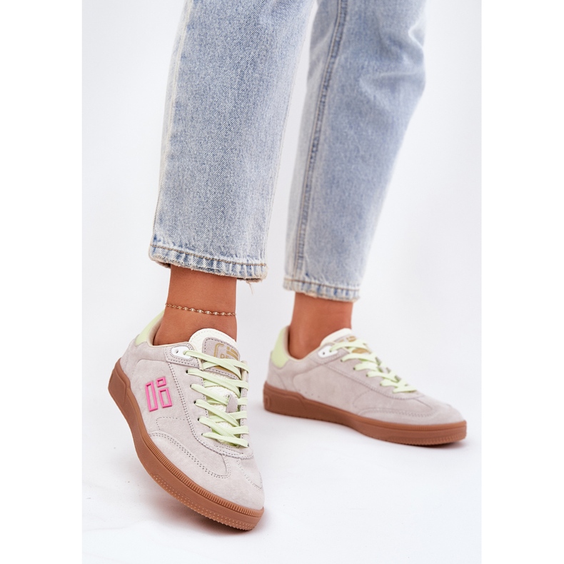 Chaussures de sport en daim pour femmes D.Franklin DFSH387005 blanc troupeau blanche 2